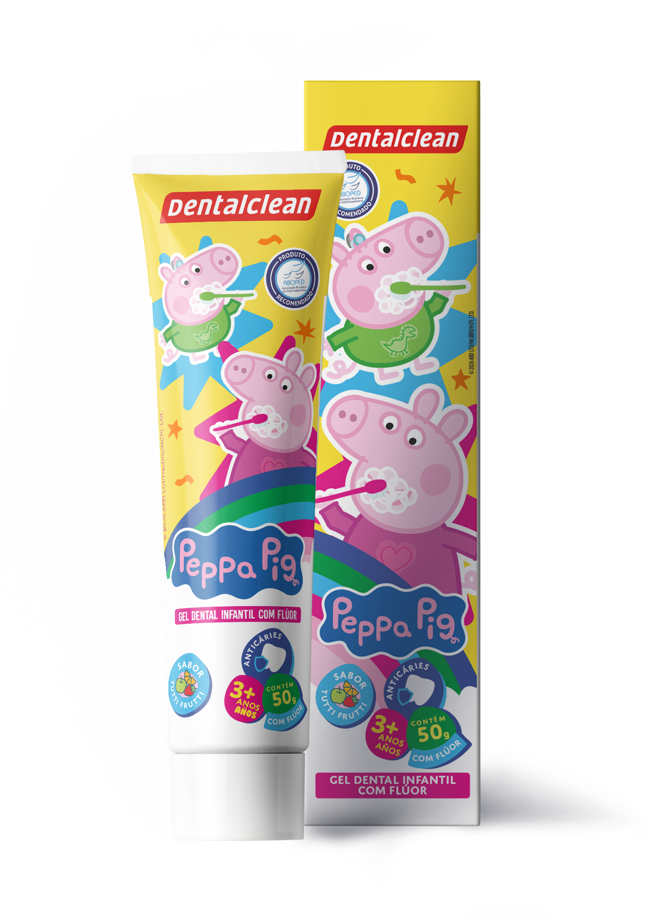 Gel Dental Infantil Dentalclean Peppa Pig 50g — com Flúor, sabor Tutti-Frutti