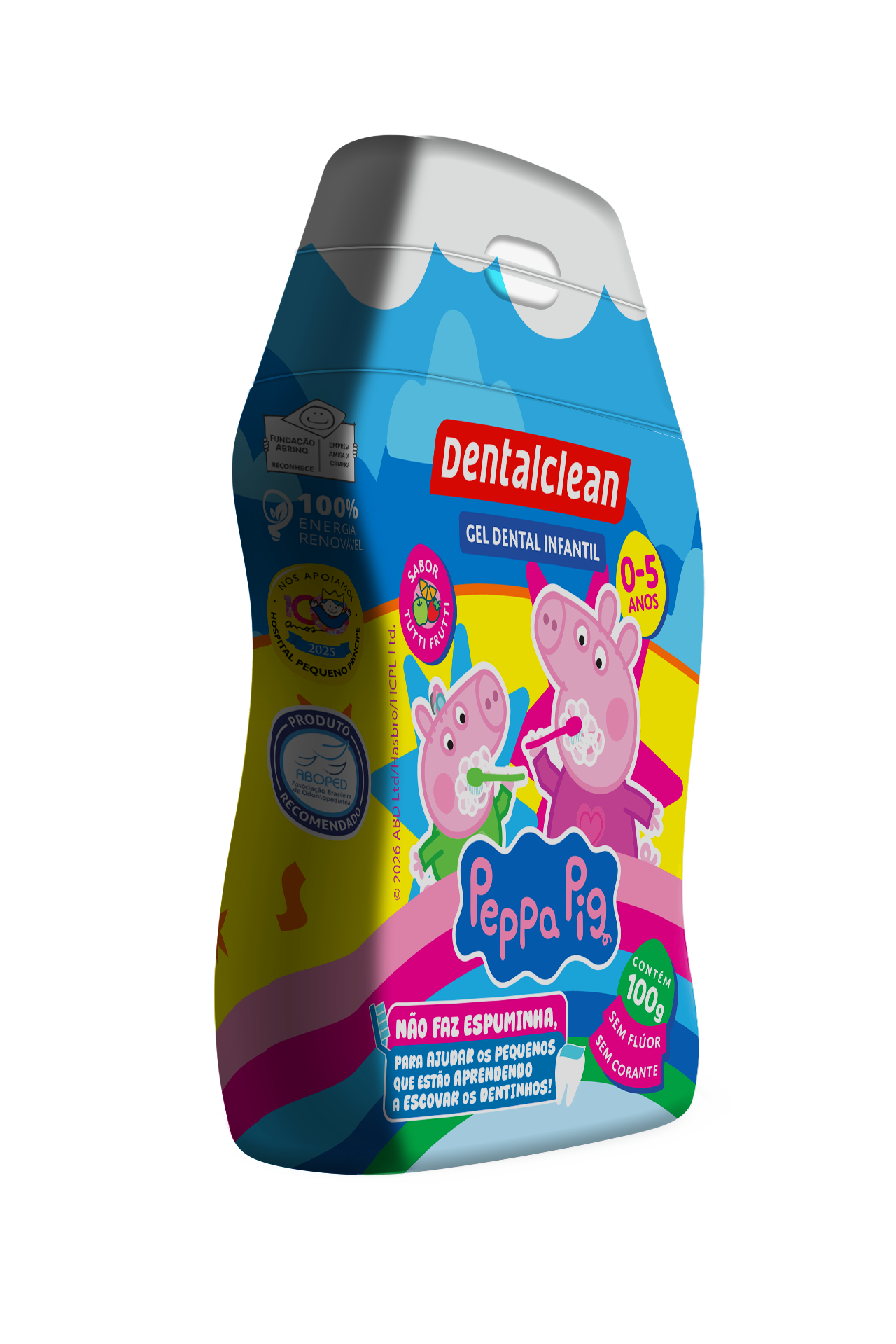 Gel Dental Infantil Dentalclean Peppa Pig 100g — Sem Flúor, sabor Tutti-Frutti (0 a 5 anos)