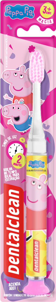 Escova Dental Infantil Dentalclean Peppa Pig Timer Light (Rosa)