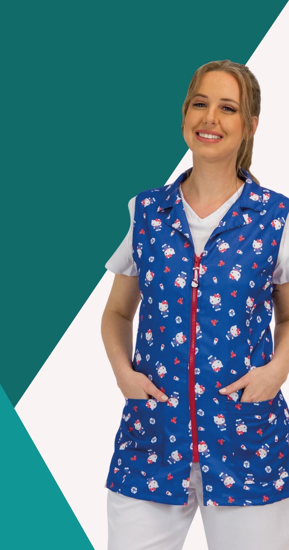 Colete Feminino FunWork Hello Kitty Blue