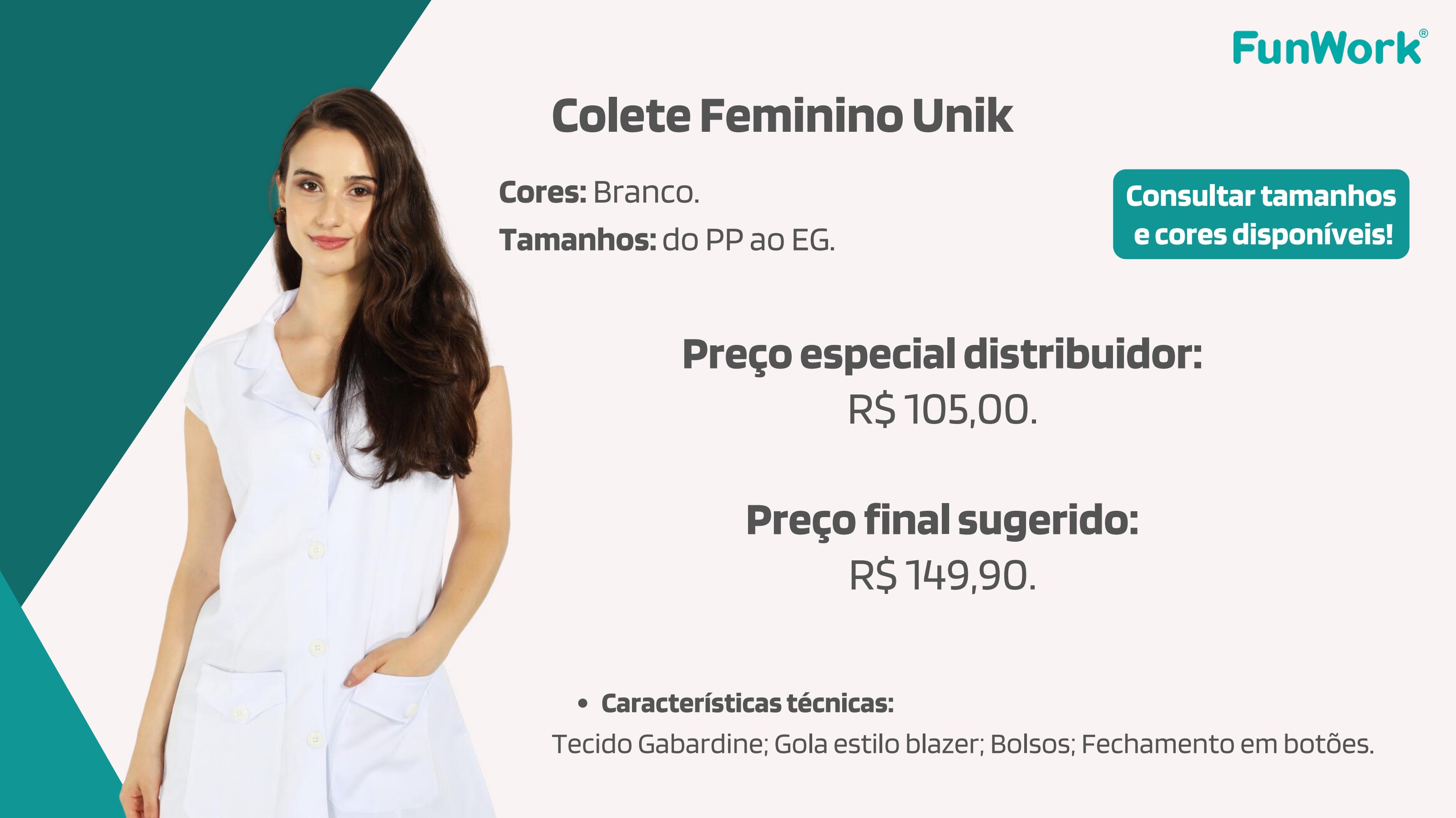 Colete Feminino FunWork Unik
