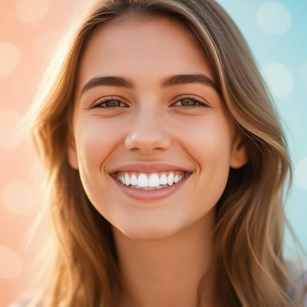 Sorriso radiante e iluminado