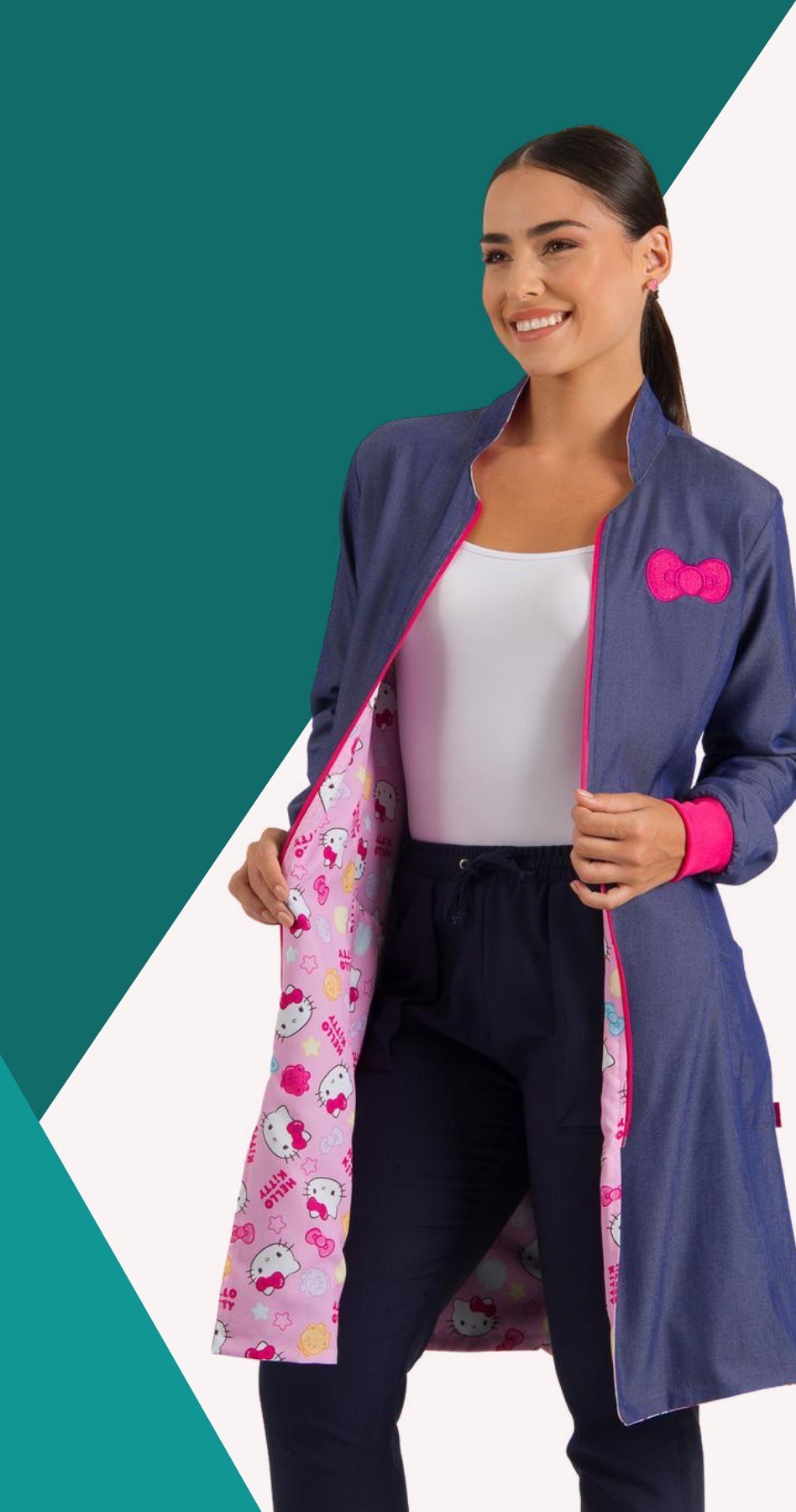 Jaleco Feminino FunWork Dupla Face Hello Kitty Jelly