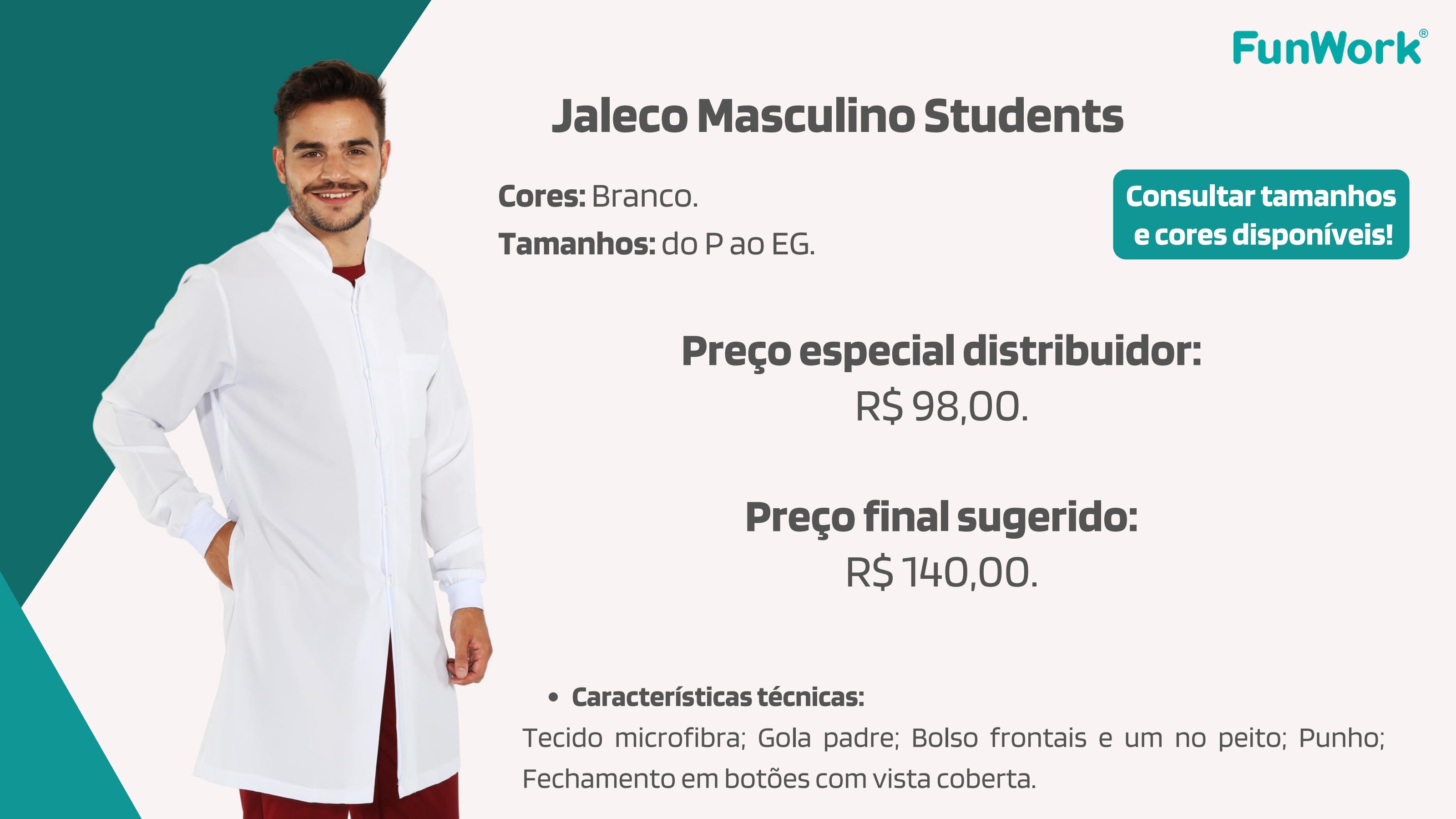 Jaleco Masculino FunWork Students