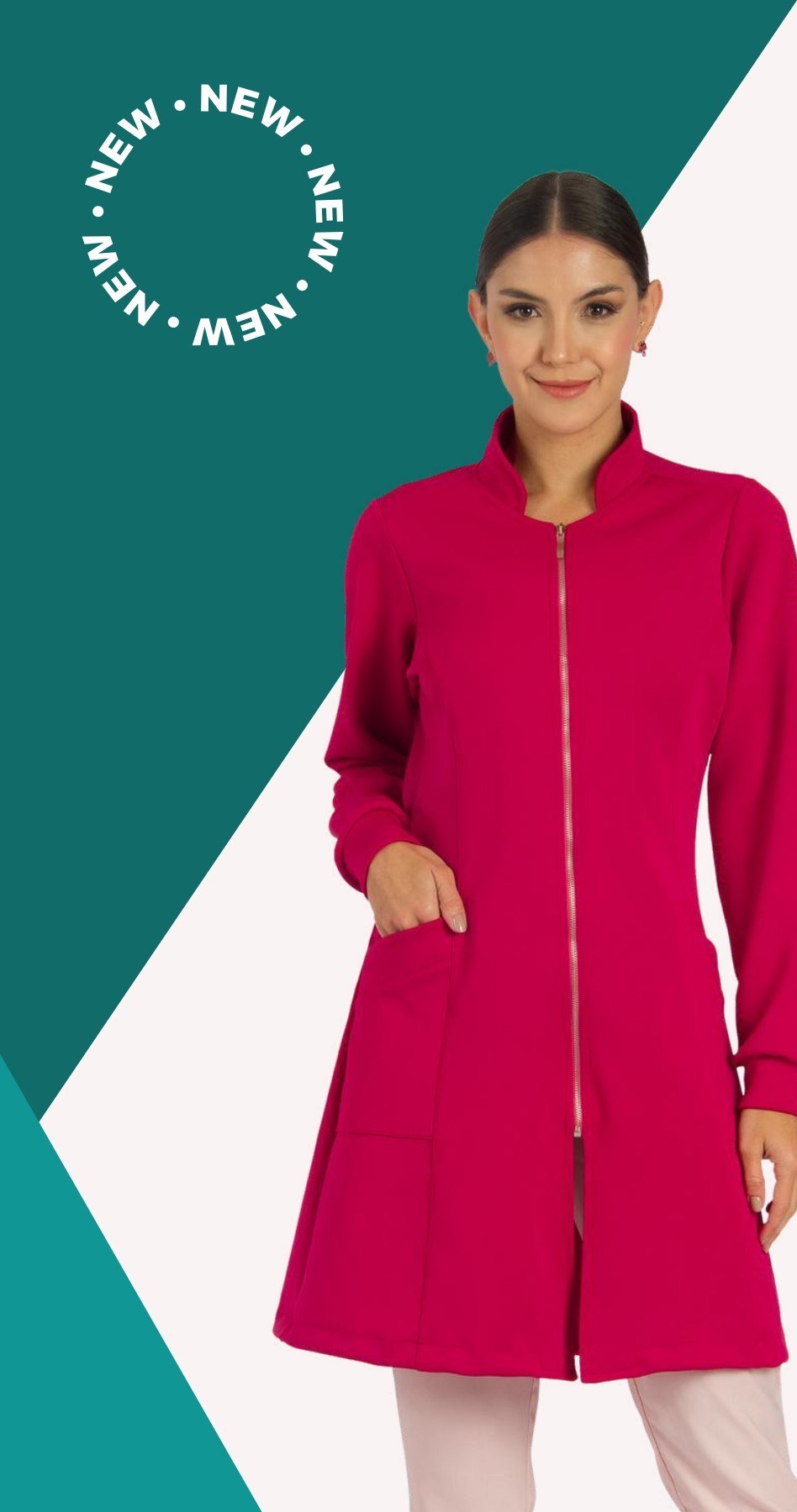 Jaleco Feminino FunWork Newprene Framboesa