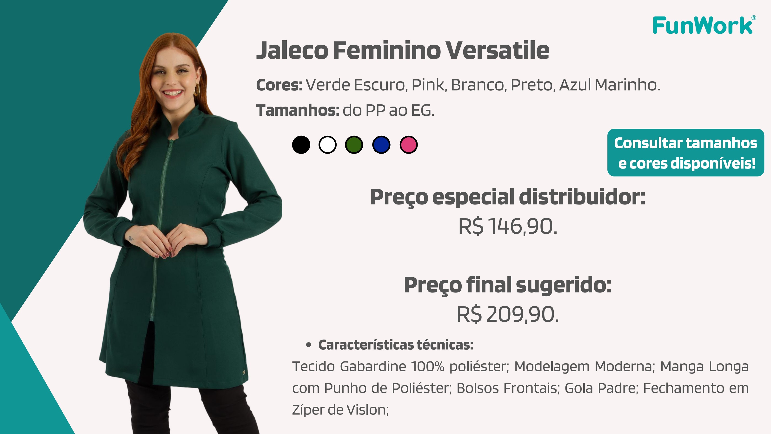 Jaleco Feminino FunWork Versatile