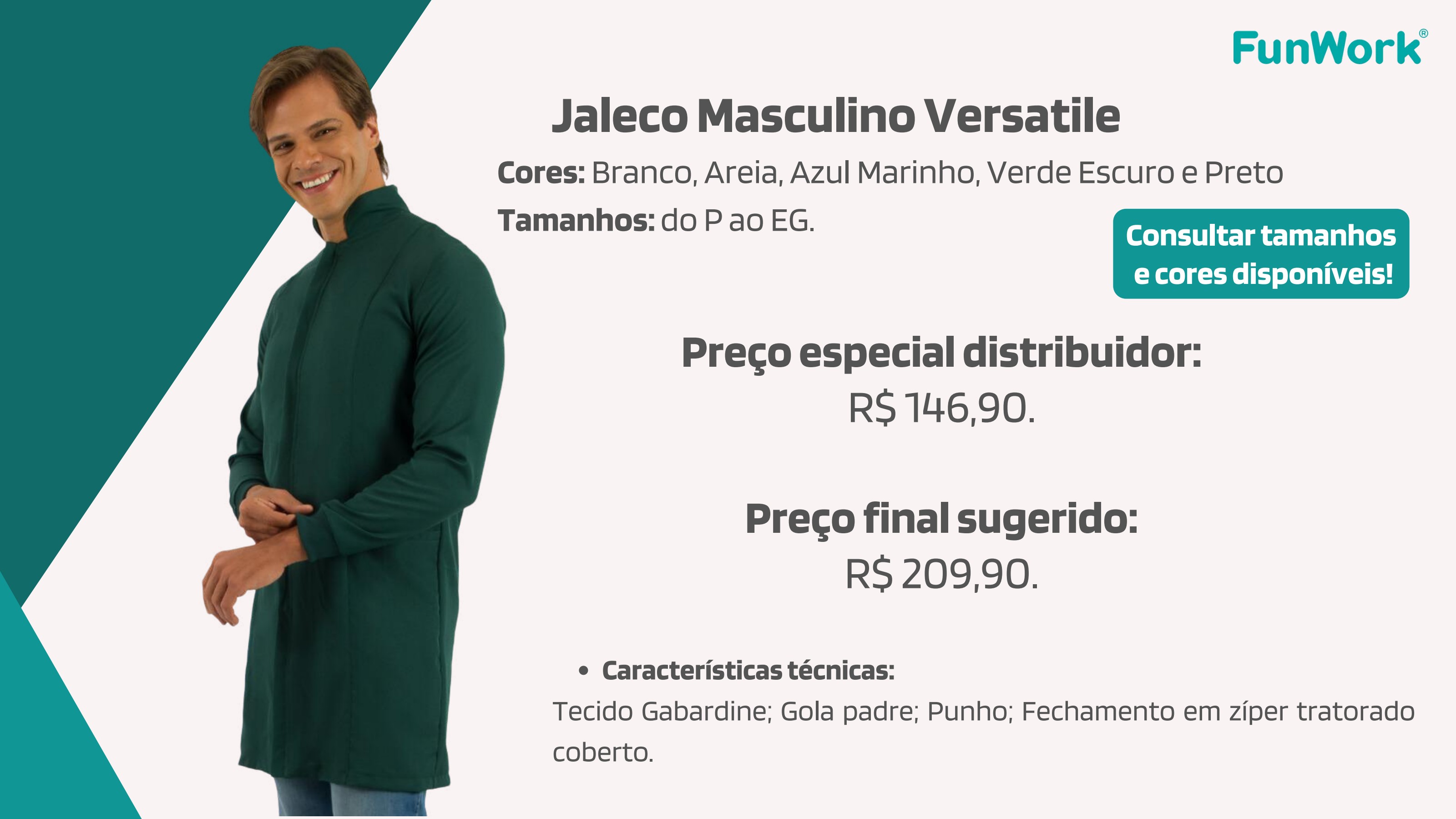 Jaleco Masculino FunWork Versatile