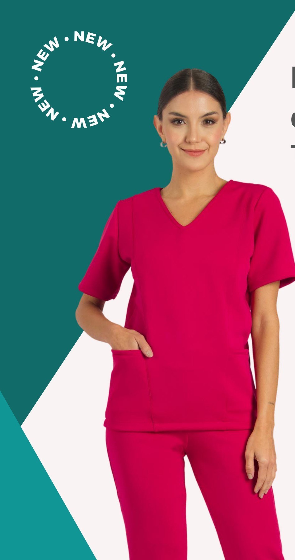 Pijama Cirúrgico Feminino FunWork Newprene Framboesa