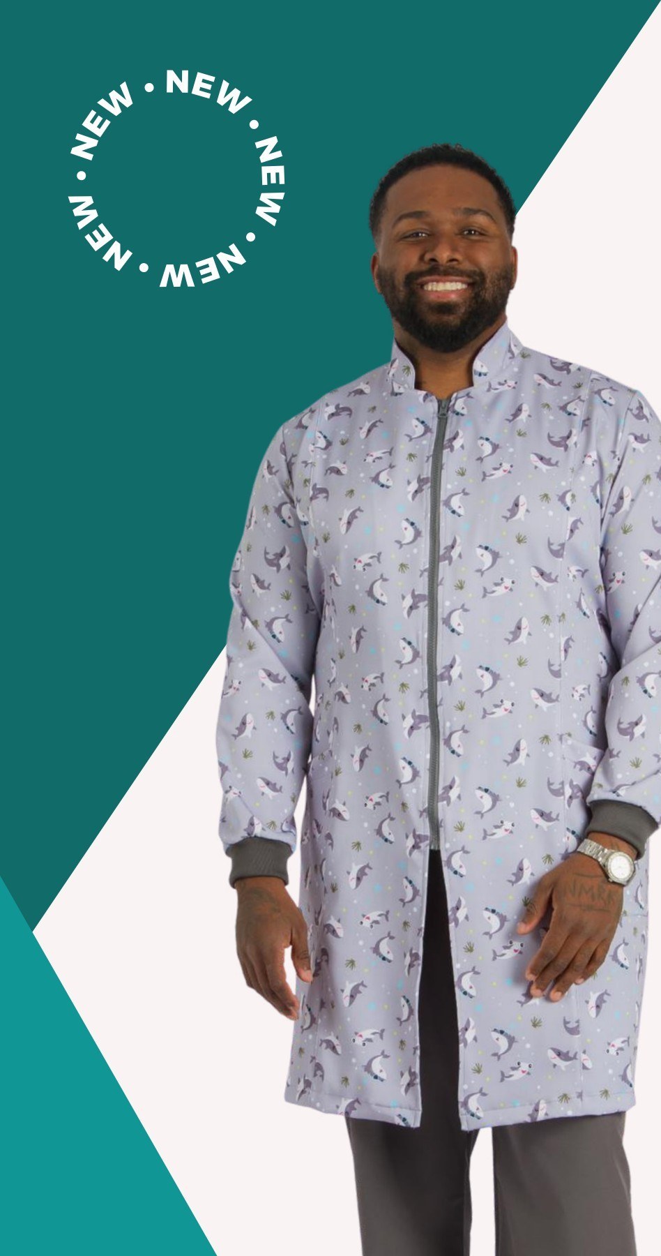 Jaleco Unissex FunWork Plus Size — Tubarão